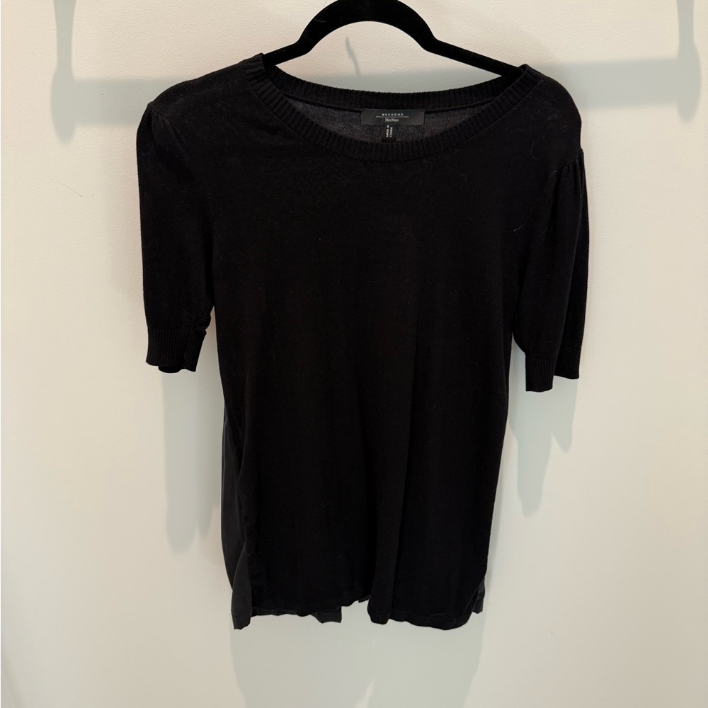 Weekend Max Mara Elegant Black Short Sleeve Tee
